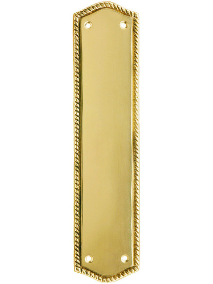 11 inch Rope Push Plate In Un-Lacquered Brass.